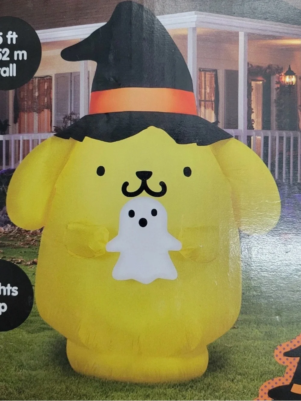 Hello Kitty Pompompurin Witch Hat Ghost Inflatable 5ft Light Up Halloween NEW